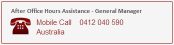 Red2Go After Office Hours Assistance Telephone 0412 040 590